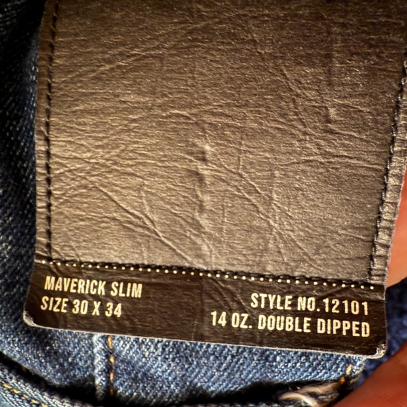 Buck Mason Men's Button Fly Maverick Slim Dark Wash Jeans - 30x34 - Picture 8 of 16